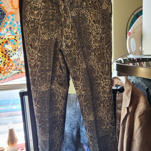 Metallic Gold Snakeskin Trousers - Picture 3 of 14